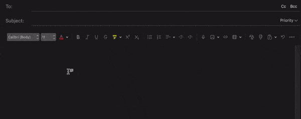 Animated GIF showing PopChar inserting a selected emoji into an email editor on macOS, demonstrating how users in Europe can quickly add symbols and special characters to messages with PopChar.
